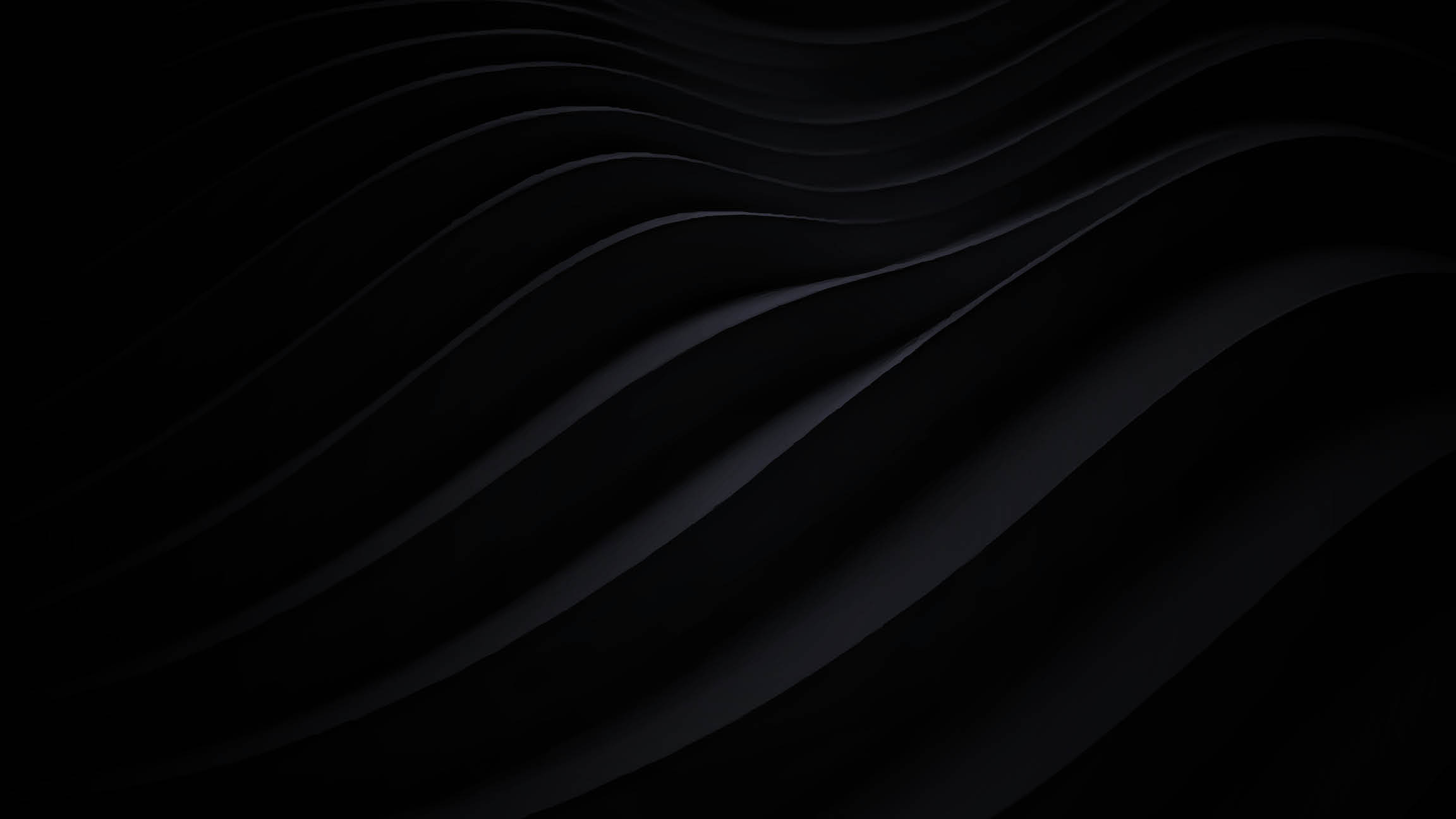 Abstract futuristic dark black background with waved design. Realistic 3d wallpaper with luxury flowing lines. Elegant backdrop for poster, website, brochure, banner, app etc… vector illustration 