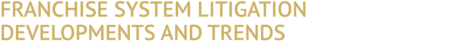 FRANCHISE SYSTEM LITIGATION DEVELOPMENTS AND TRENDS