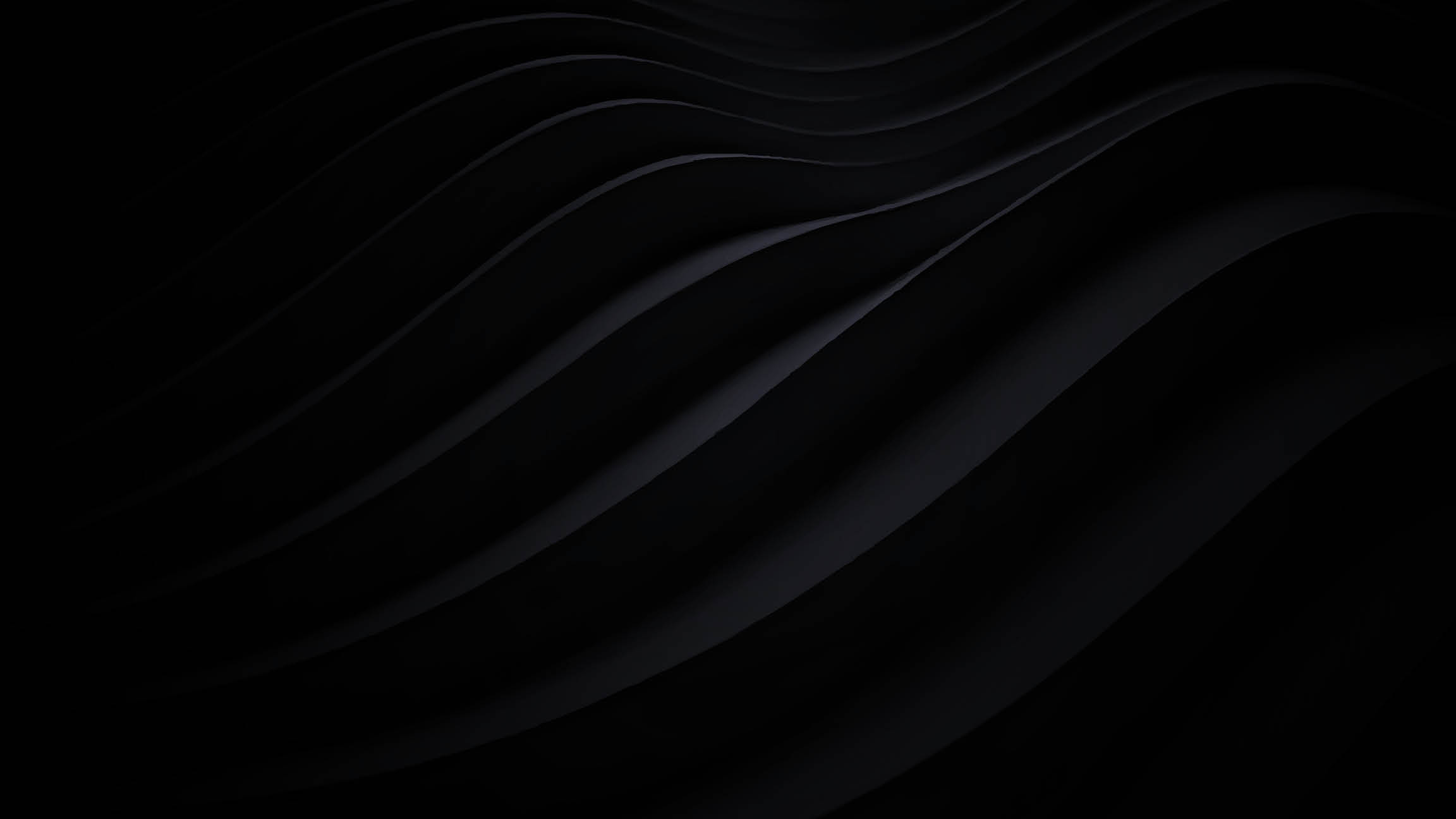 Abstract futuristic dark black background with waved design. Realistic 3d wallpaper with luxury flowing lines. Elegant backdrop for poster, website, brochure, banner, app etc… vector illustration 