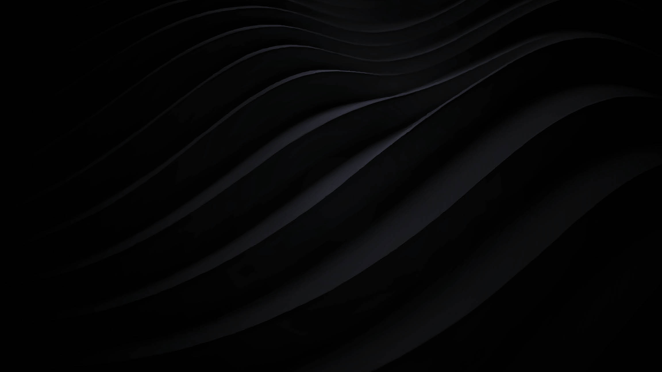 Abstract futuristic dark black background with waved design. Realistic 3d wallpaper with luxury flowing lines. Elegant backdrop for poster, website, brochure, banner, app etc… vector illustration 