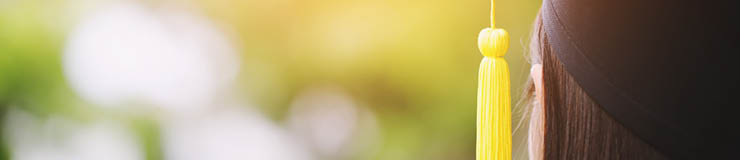 graduation, close up student hats in during commencement success graduates of the university, Concept education congratulation. copy space banner.