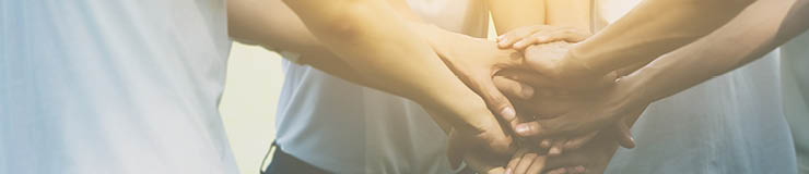 Team teamwork business join hand together concept, Power of male and female volunteer charity work, Stack of people hand