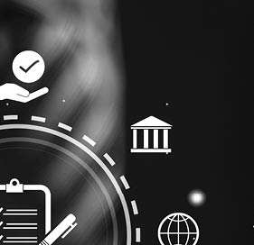 Compliance rules and law regulation policy concept. Businessman use laptop with compliance icons for enforcement of laws, regulations, and standards.