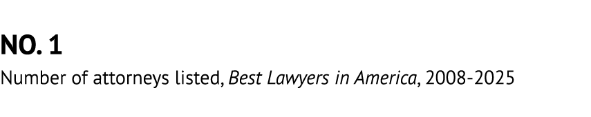 NO. 1 Number of attorneys listed, Best Lawyers in America, 2008 2025