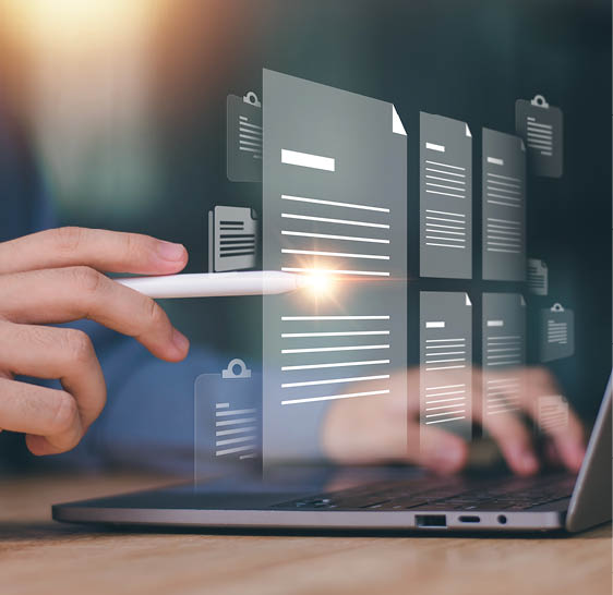 Accountant showing office document auditing concept ,plan review process and assess correctness ,Management of important document storage of organization ,document system ,accountant Audit documents 