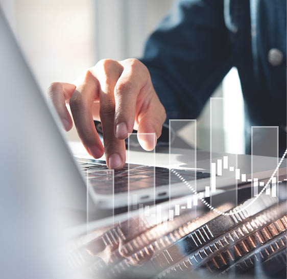 Budget and financial planning concept. Business woman budgeting and calculating financial report, business finance and investment background, tax refund, cost control, money saving, loan management