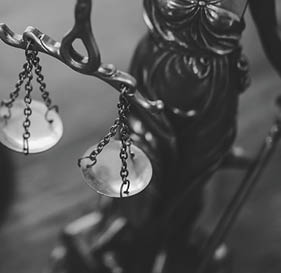 Law theme, mallet of the judge, law enforcement officers, evidence-based cases and documents taken into account